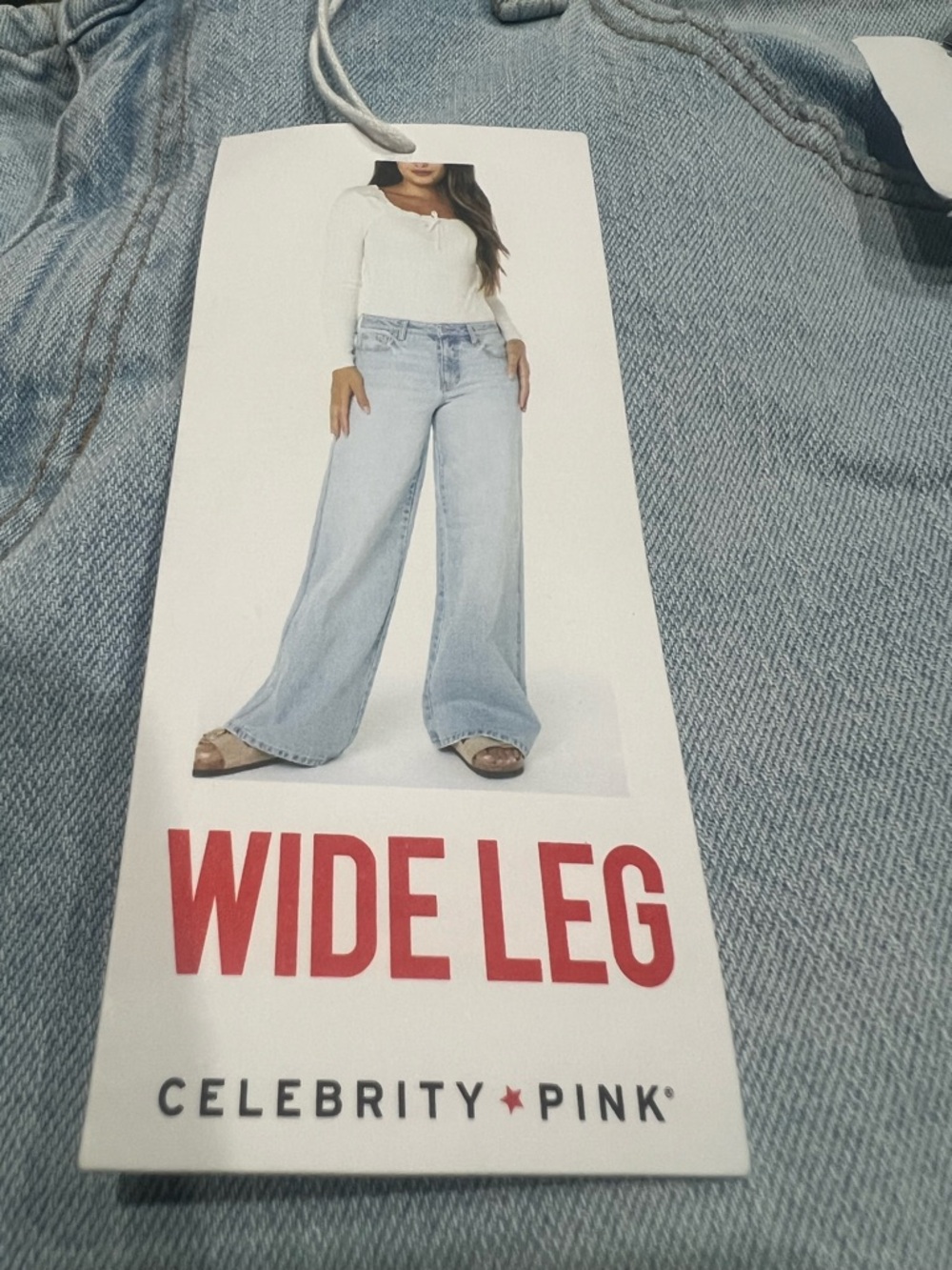 Celebrity Pink Light Wash Wide Leg Jeans